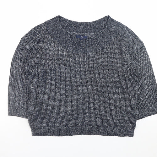 Gap Women Grey Knit Crew Neck Pullover Jumper Size M Acrylic Blend