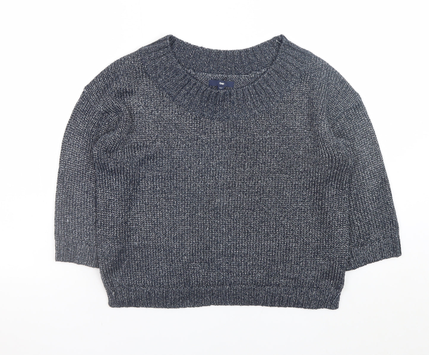 Gap Women Grey Knit Crew Neck Pullover Jumper Size M Acrylic Blend