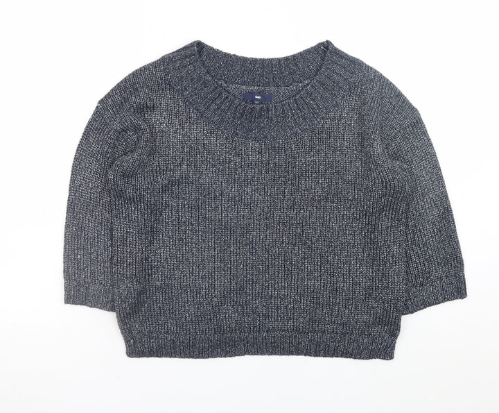Gap Women Grey Knit Crew Neck Pullover Jumper Size M Acrylic Blend