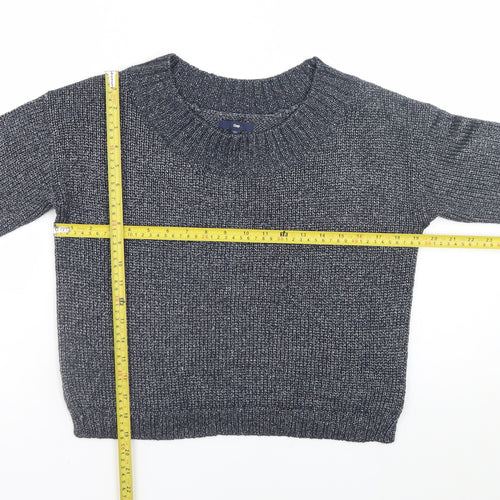 Gap Women Grey Knit Crew Neck Pullover Jumper Size M Acrylic Blend