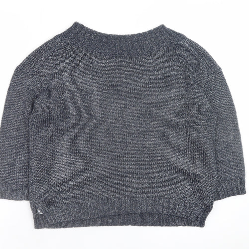 Gap Women Grey Knit Crew Neck Pullover Jumper Size M Acrylic Blend