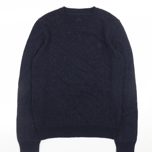 Element Men's Blue Wool Blend Crew Neck Pullover Jumper Size S