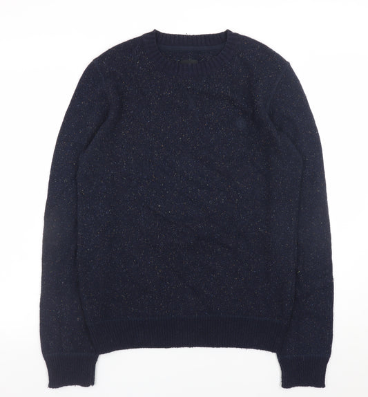 Element Men's Blue Wool Blend Crew Neck Pullover Jumper Size S
