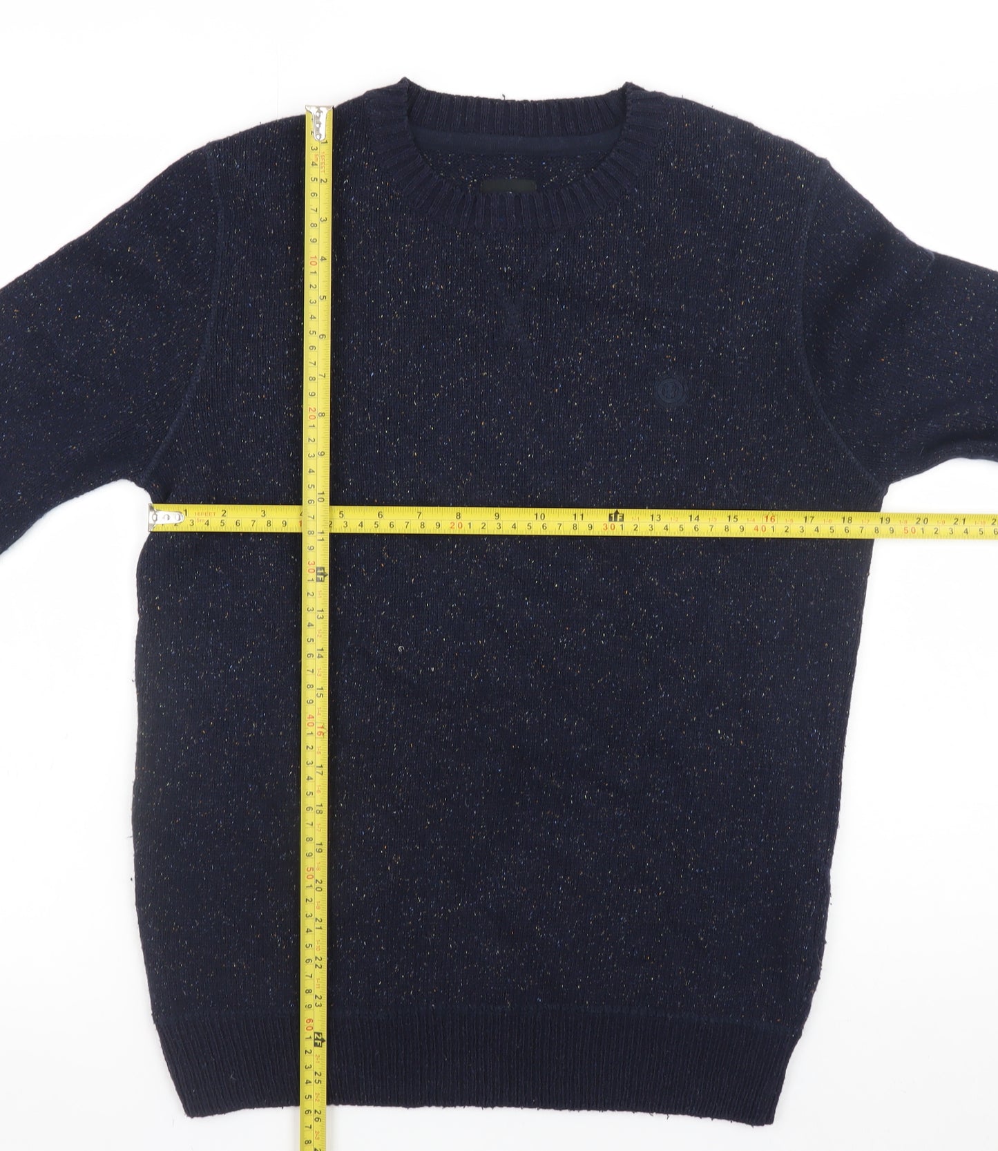 Element Men's Blue Wool Blend Crew Neck Pullover Jumper Size S