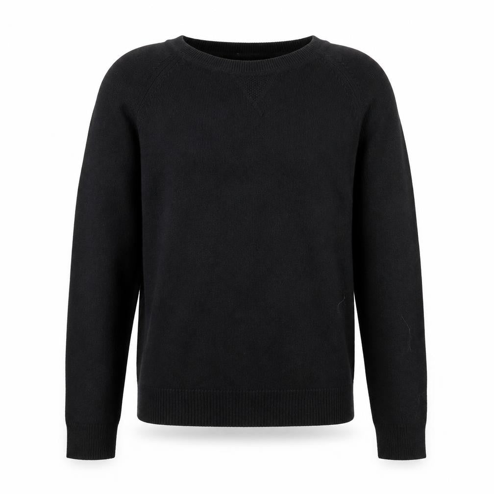 Front view of Gap Men's Black Cotton Knit Crew Neck jumper, size M