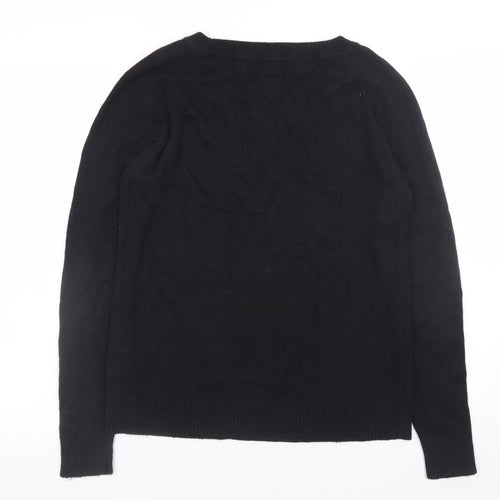 Gap Men's Black Cotton Knit Crew Neck Pullover Jumper Size M