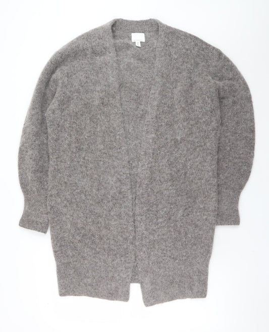 H&M Women’s Grey Wool Alpaca Blend Long Cardigan M Relaxed Fit