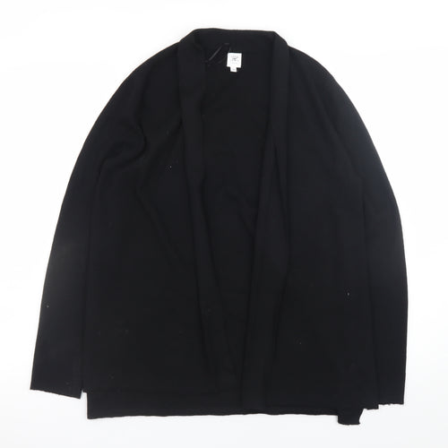 John Lewis Womens Black Size 10 Open Knit Long Sleeve Cardigan