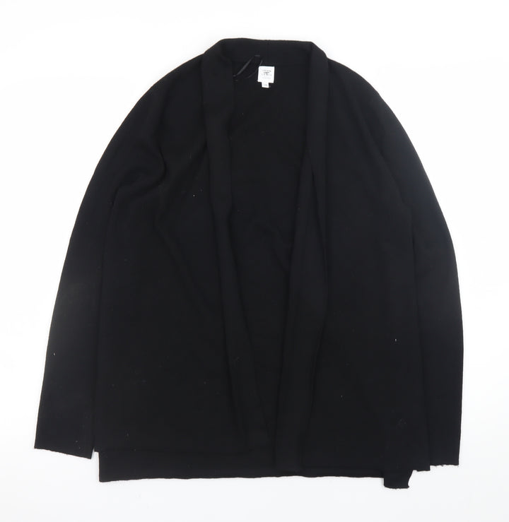 John Lewis Womens Black Size 10 Open Knit Long Sleeve Cardigan