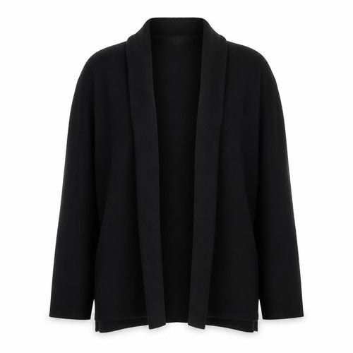 John Lewis Womens Black Size 10 Open Knit Long Sleeve Cardigan