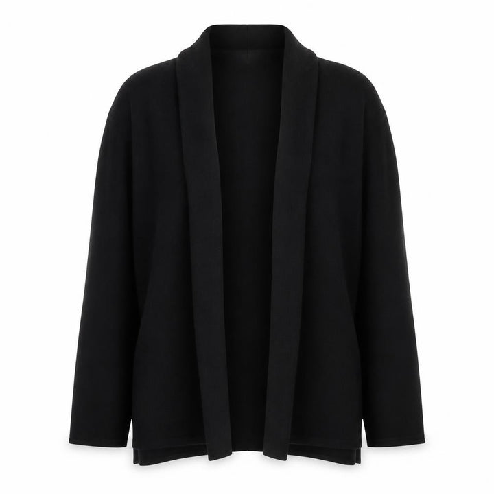 John Lewis Womens Black Size 10 Open Knit Long Sleeve Cardigan