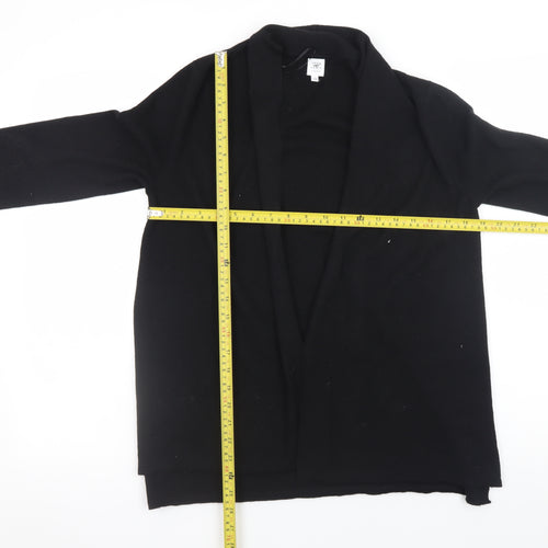 John Lewis Womens Black Size 10 Open Knit Long Sleeve Cardigan