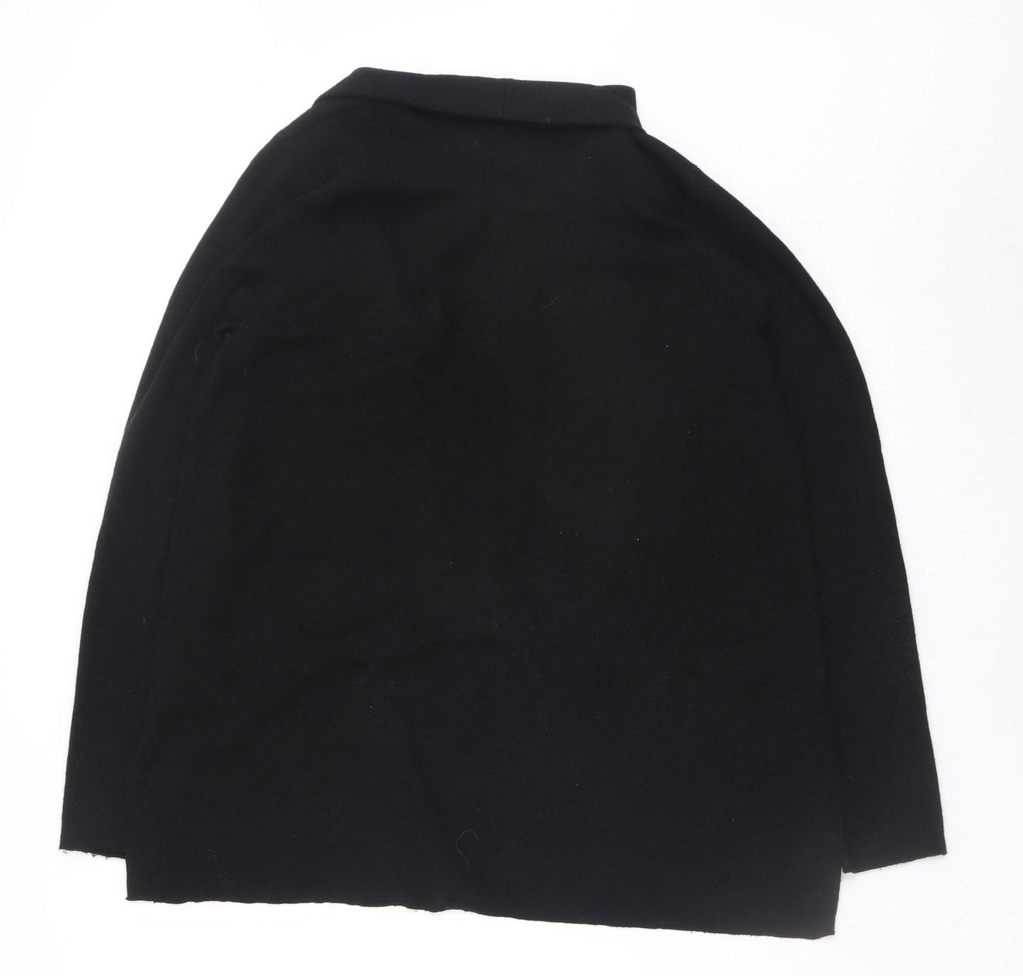 John Lewis Womens Black Size 10 Open Knit Long Sleeve Cardigan