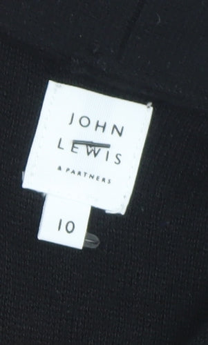 John Lewis Womens Black Size 10 Open Knit Long Sleeve Cardigan