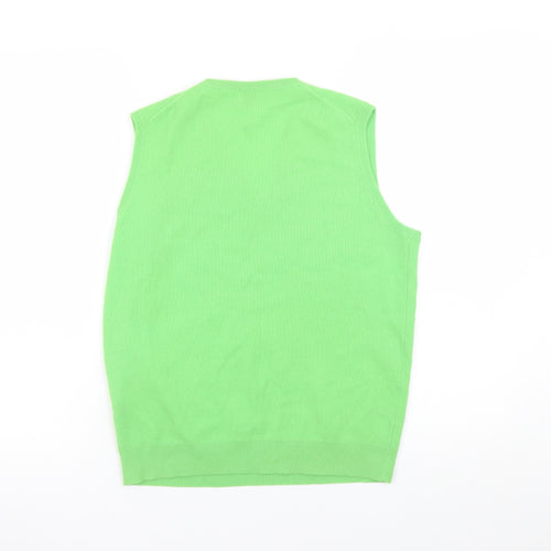 TSE Men’s Green Cashmere Sleeveless V-Neck Vest Jumper S