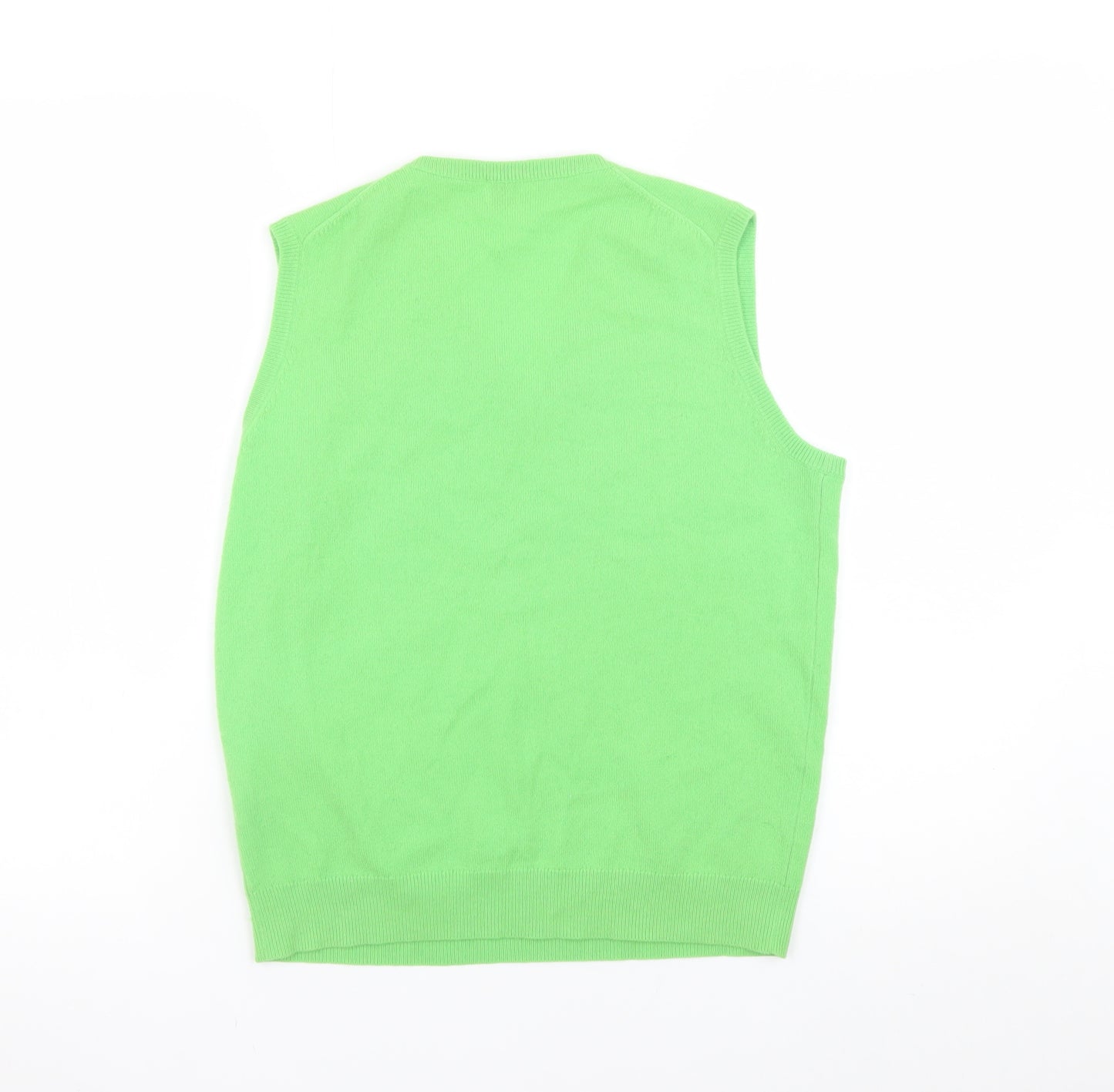 TSE Men’s Green Cashmere Sleeveless V-Neck Vest Jumper S