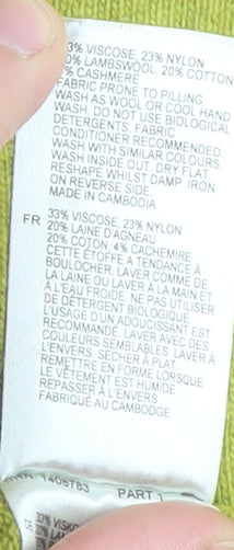 White Stuff Women Green Lambswool Blend Jumper Size 12