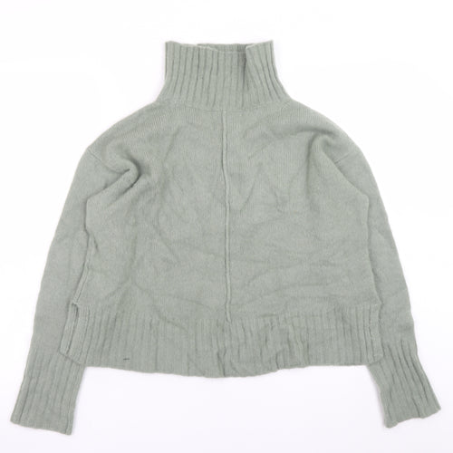 Hemisphere Women Green Roll Neck Cashmere Silk Jumper Size S
