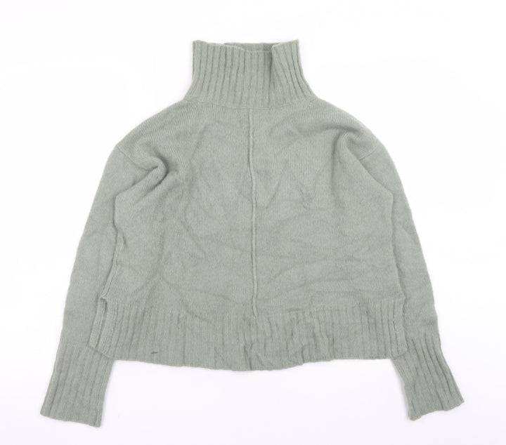 Hemisphere Women Green Roll Neck Cashmere Silk Jumper Size S
