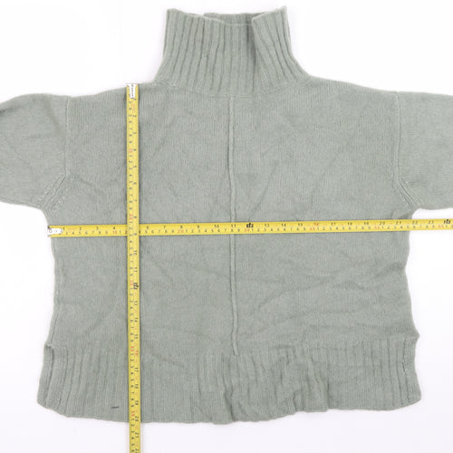 Hemisphere Women Green Roll Neck Cashmere Silk Jumper Size S