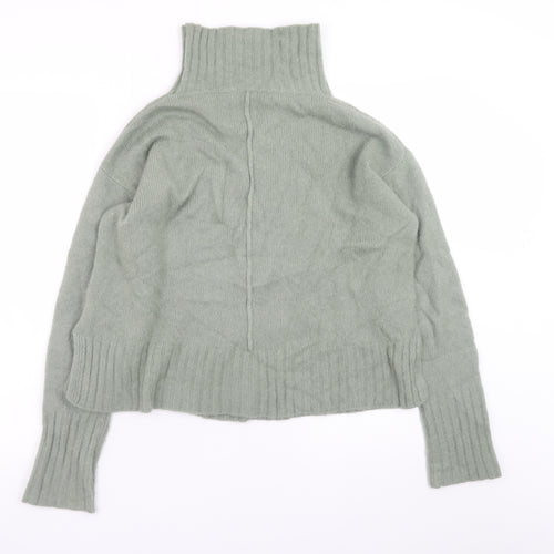 Hemisphere Women Green Roll Neck Cashmere Silk Jumper Size S