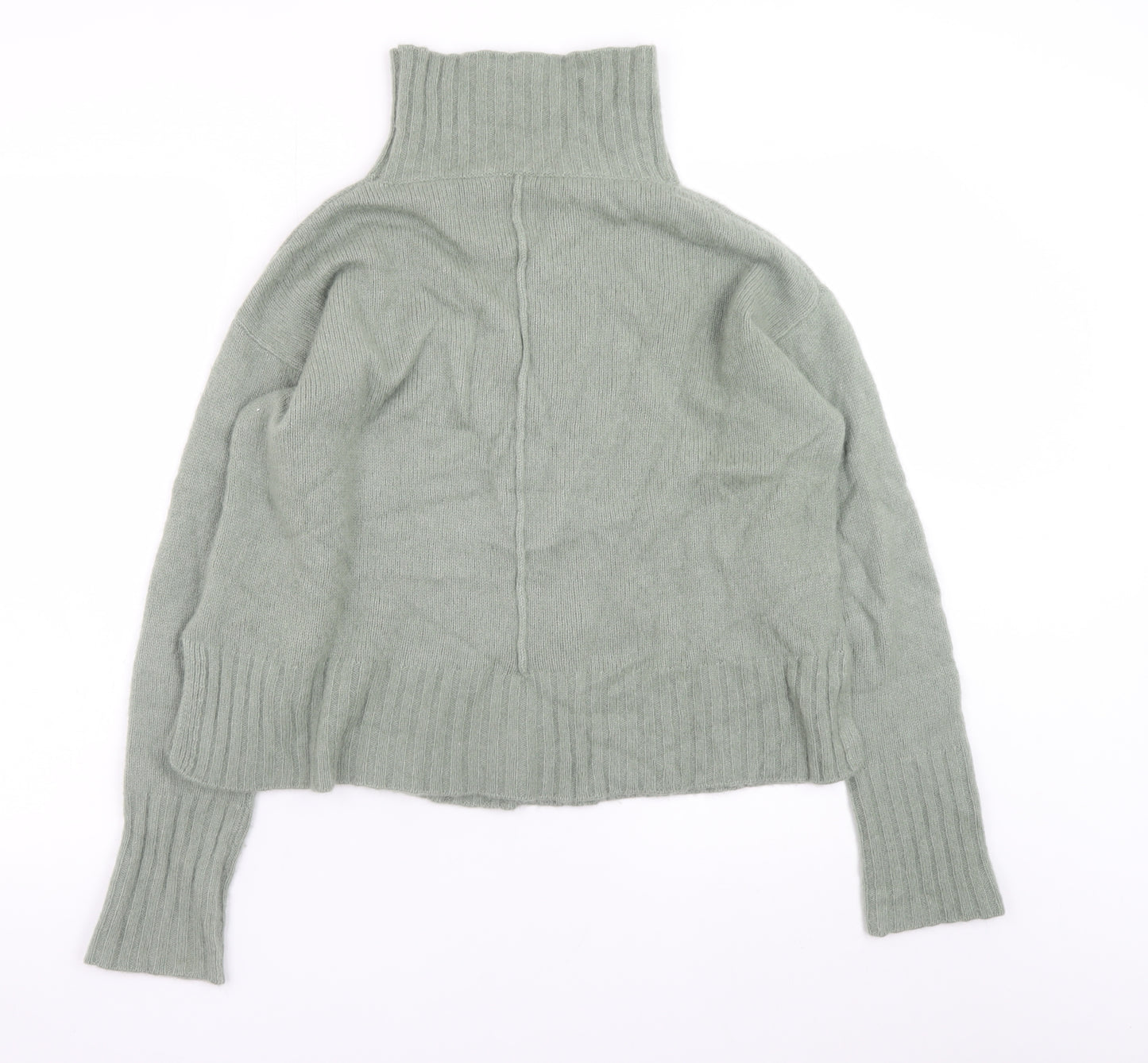 Hemisphere Women Green Roll Neck Cashmere Silk Jumper Size S