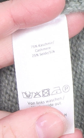 Hemisphere Women Green Roll Neck Cashmere Silk Jumper Size S