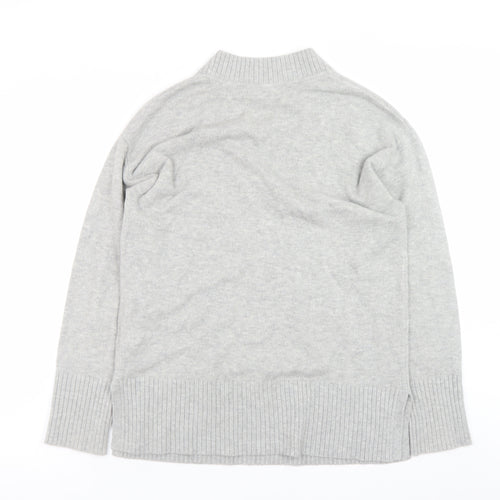 Marks and Spencer Womens Grey V-Neck Knit Jumper Small