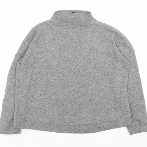 New Look Women Grey Mock Neck Pullover Jumper Size S