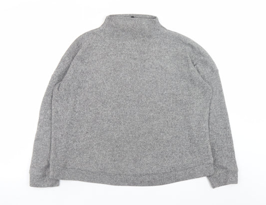 New Look Women Grey Mock Neck Pullover Jumper Size S