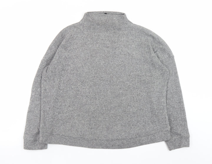 New Look Women Grey Mock Neck Pullover Jumper Size S