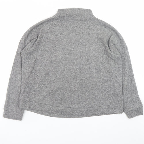 New Look Women Grey Mock Neck Pullover Jumper Size S