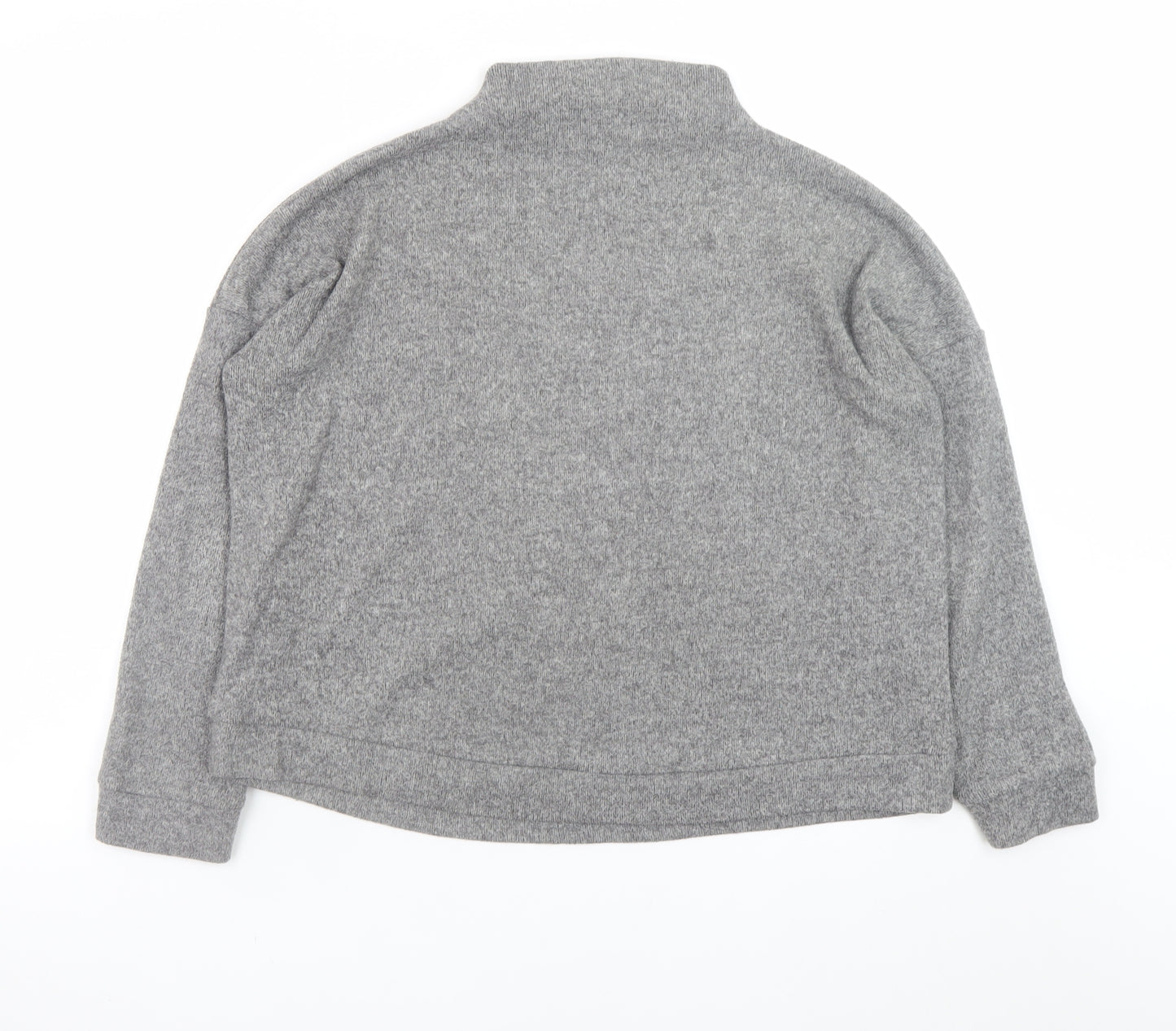 New Look Women Grey Mock Neck Pullover Jumper Size S