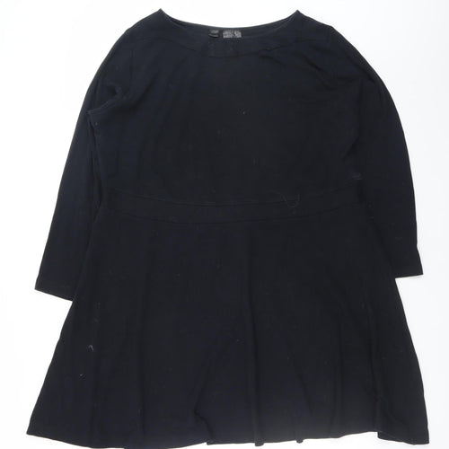 bpc Women's Black A-Line Jersey Dress Size 16 Long Sleeve