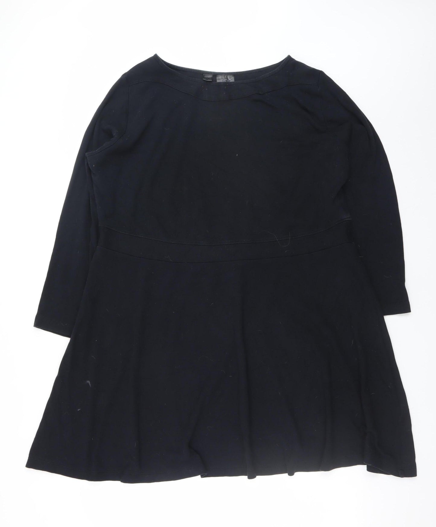 bpc Women's Black A-Line Jersey Dress Size 16 Long Sleeve