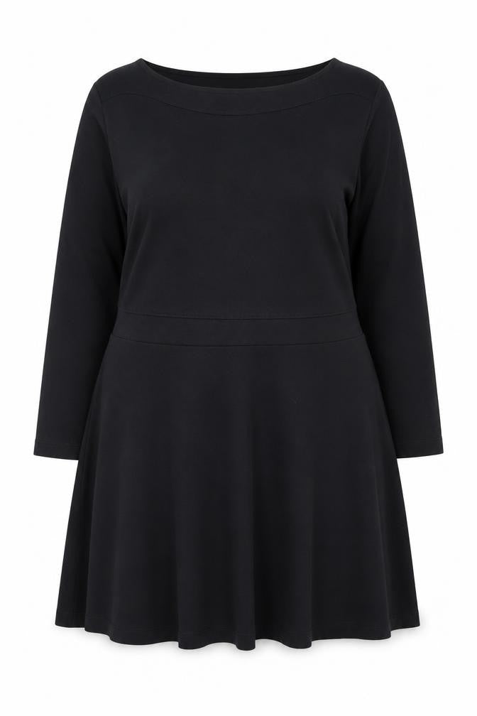 bpc Women's Black A-Line Jersey Dress Size 16 Long Sleeve