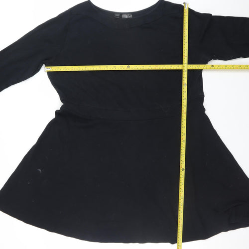 bpc Women's Black A-Line Jersey Dress Size 16 Long Sleeve