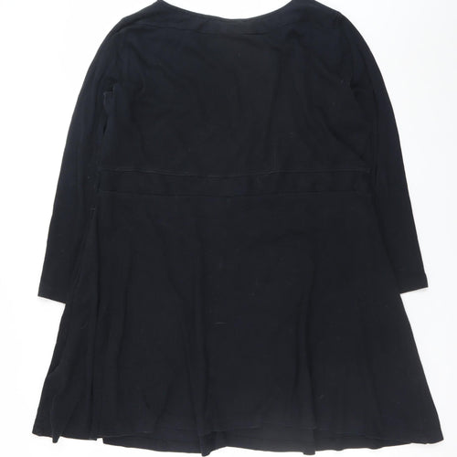 bpc Women's Black A-Line Jersey Dress Size 16 Long Sleeve