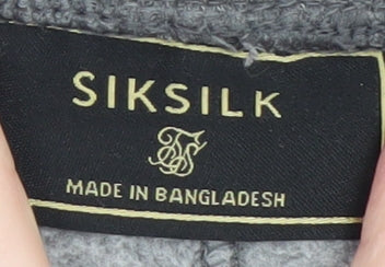 SikSilk Men's Grey Jogger Trousers Size L Elastic Waist