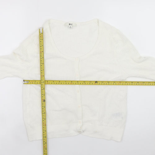 Uniqlo Women Ivory Scoop Neck Knit Cardigan M Lightweight