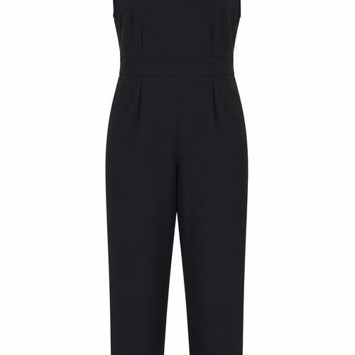 H&M Womens Black Sleeveless Crew Neck Woven Jumpsuit Size 8