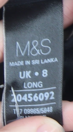 Marks and Spencer Women's Black Size 8 Long Slim Stretch Work Trousers