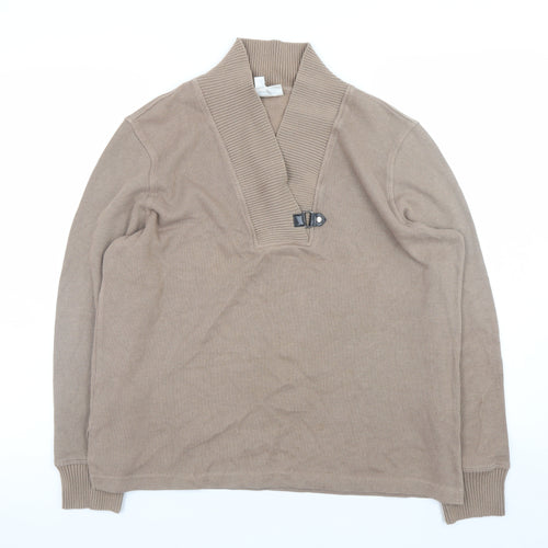 Rebecca Malone Women Beige L Knit Pullover Jumper with Buckle Detail