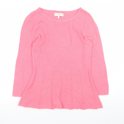 Next Women’s Pink Knit Skater Dress Size 12 Long Sleeve
