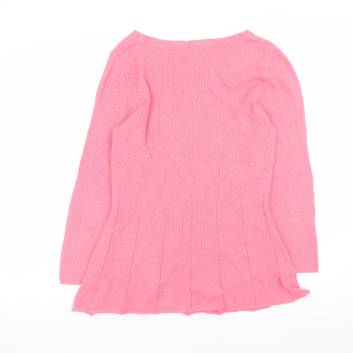 Next Women’s Pink Knit Skater Dress Size 12 Long Sleeve