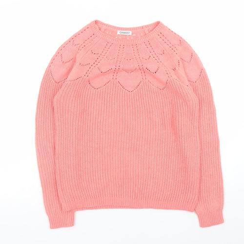 Damart Women's Pink Crew Neck Knit Pullover Jumper Size S 10/12