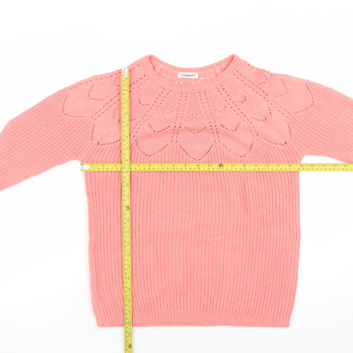 Damart Women's Pink Crew Neck Knit Pullover Jumper Size S 10/12