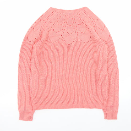 Damart Women's Pink Crew Neck Knit Pullover Jumper Size S 10/12
