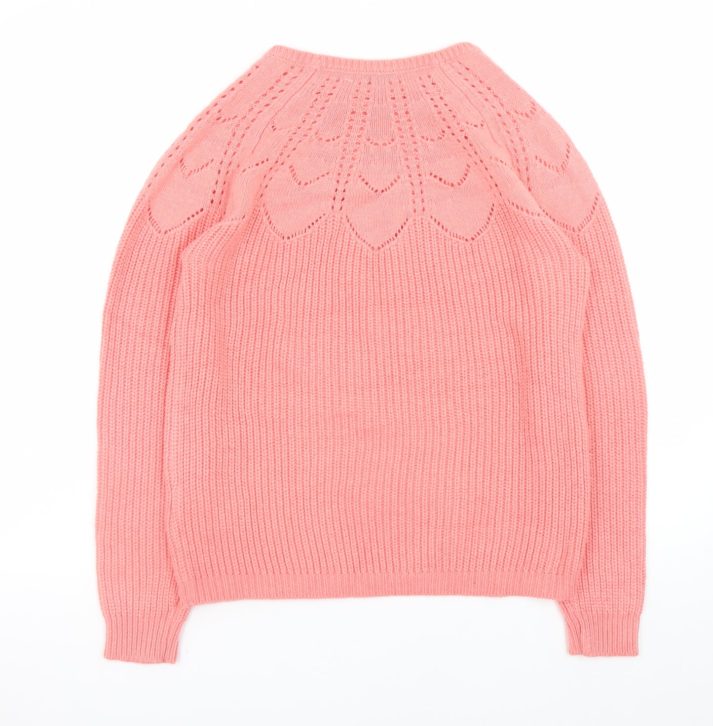 Damart Women's Pink Crew Neck Knit Pullover Jumper Size S 10/12