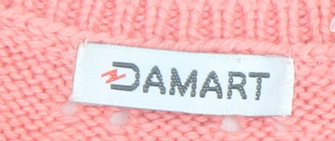 Damart Women's Pink Crew Neck Knit Pullover Jumper Size S 10/12